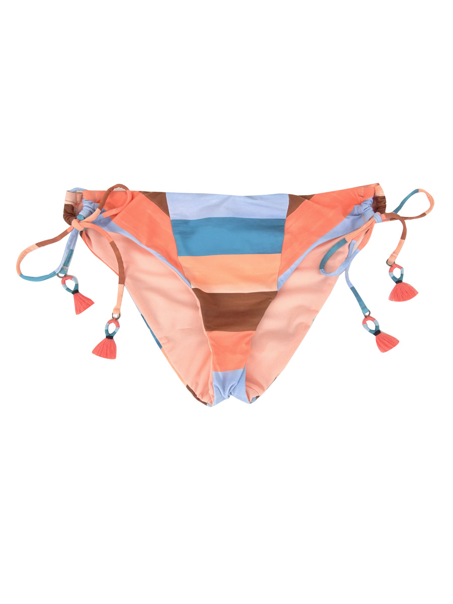 Lucky Brand Women's Block Party Bikini Swim Bottom Separates Swimsuit (L Multi)